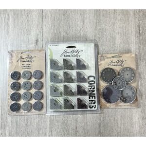 Tim Holtz Idea-ology Lot Of 3 Time Pieces-Corners-Muse tokens Art